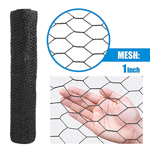 Fencer Wire 20 Gauge Black Vinyl Coated Poultry Hex Netting with 1 inch Mesh (4 ft. x 150 ft.) - size: 4 ft. x 150 ft.