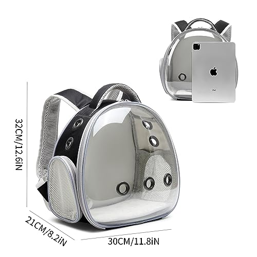 Portable Travel pet Backpack Carrier Hamster Bag Guinea Pig Bird Small Dog cat Turtle Carrier Rabbit Cage Squirrel Bearded Dragon Breathable Hangbag (Black) - color: black