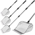 Chicken Poop Scooper for Chicken Coop, Stainless Steel Durable Manure Shovel with Infinitely Adjustable Length Handle, Poultry Cleaning Tool (1-Pack)