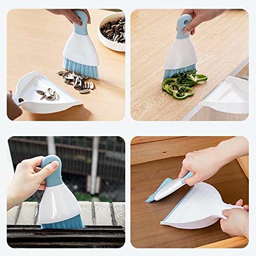 Dust pan Broom Brush Dustpan - Small Broom and Dustpan Set,Mini Broom and Dustpan,Small Dustpan and Brush Set for Home Cleaning, Sofa, Desk, Guinea Pig Cage, Cat Litter etc.（Light Blue） - color: Light Blue, size: 1 Set