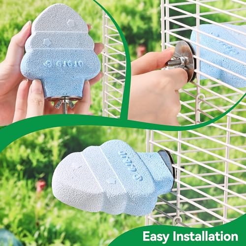 2 Pack Parrot Perch for Cage Bird Beak Grinding Stone, Volcanic Rock Mineral Bird Perch, Parrot Cage Accessories for Parakeets Budgies Cockatiels, Lovebirds Small to Medium Birds - color: Blue+Purple