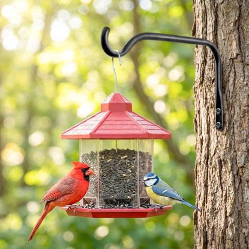 Lifyzoon 6" Outdoor Plant Hangers Brackets, 2-Pack Metal Wall Hanger | Hold 15lbs, Rust-Proof Iron Plant Brackets, Easy Installation, for Hanging Baskets, Bird Feeders, Wind Chimes, Lanterns - size: 6Inch-2Pack
