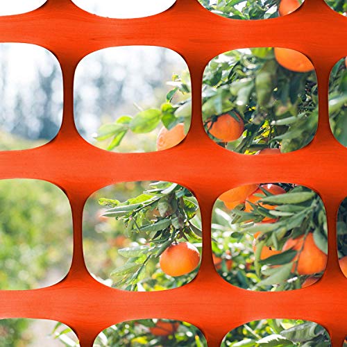 Houseables Plastic Mesh Fence, Construction Barrier Netting, Orange, 4'x100' Feet, 1 Roll, Garden Fencing, Fences Wrap, Above Ground, for Snow, Poultry, Chicken, Safety, Deer, Patio, Garden Netting - color: Orange
