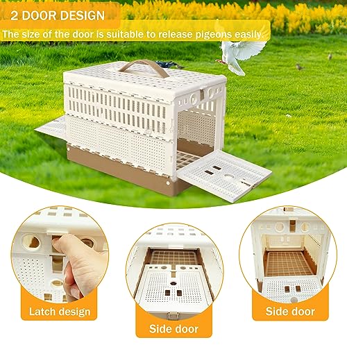 Folding Pigeon Cage Racing Pigeons Travel Cage Pairing Cage Plastic Two Doors Nest Box for Training and Release, Competition(S) - size: S
