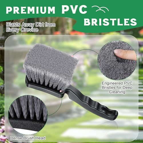 Brush for Bird Baths, Bird Bath Cleaner with Ergonomic Handle and PVC Bristles, Gentle Yet Effective Cleaning for Wigglers, Feeders, Hook Design 1 Pack