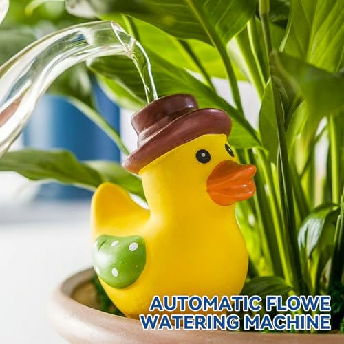 4 Pack Self Watering Globes, Duck-Shaped Automatic Plant Watering Devices with Terracotta Spikes, Slow Release Plant Waterer for Indoor/Outdoor Potted Plants