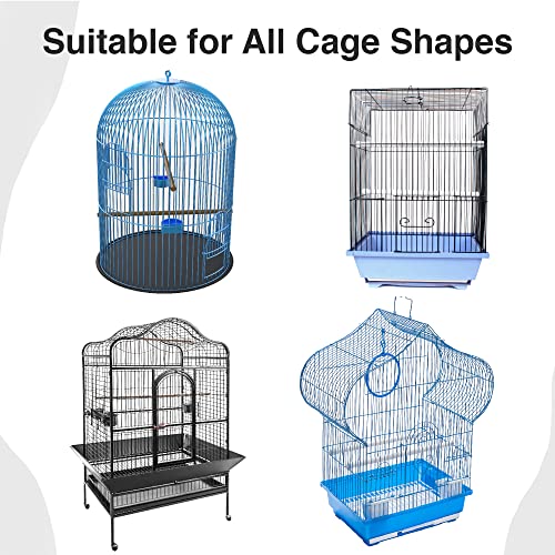 SIMENA Bird Cage Seed Catcher, Skirt for Bird Cage, Nylon Mesh Bird Cage Liners for Large Cages, Elastic and Easy Cleaning Bird Cage Cover, Suitable for Most Cage Shapes (Black 59-79 inch) - color: Black, size: Large (59"-79")