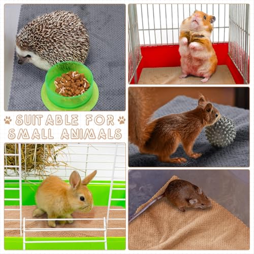10 Pcs Guinea Pig Cage Liners Washable Rat Bedding for Guinea Pigs Controlling Absorbent Waterproof Pee Pads Blanket for Rabbits Hamster Small Animal Chinchilla(Grid,18x24 Inch,Gray Coffee) - color: Gray Coffee, size: 18x24 Inch, style: Grid