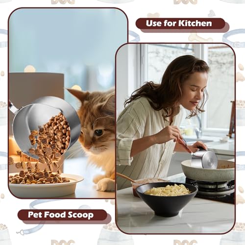 1 Cup Dog Food Scoop Dog Food Measuring Cups,1 Cup Measuring Cup Pet Food Scoop with Wooden Handle for Dog Cat Foods - size: 1 cup