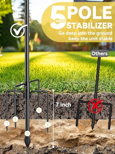 Bird Feeder Pole, 78" Shepherds Hooks for Outdoor, Hummingbird Feeders Stand Heavy Duty with Stable 5-Prong Base, Hanging Plant Shepherd Hook Hanger Stick for Outside Garden Yard Wedding - size: 78"