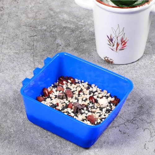 20 Pcs Cage Cups Chicken Feeder Waterer, 16 oz, Hanging Bunny Cage Feeder, Chicken Water Bowl for Pet Parrot, Rooster, Parakeet, Gamefowl, Poultry Wire Cages - color: BLUE
