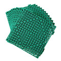 12 Pack Modular Interlocking Cushion 11.6" x 11.6" Rubber Mat Floor Tile Mats Drain Pool Patio Balcony Yard Pet Area Washer Pad(Green) - size: green