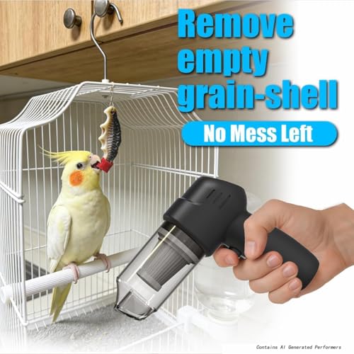 Bird Food Electric Separator & Cage Cleaner, Portable | Portable USB Vacuum with 2 Suction Speeds, Pet Hair/Dust Collector for Eraser Shavings, Car & Computer Keyboard