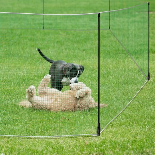Temporary Fence with Posts 4' x 65' Suitable for Backyard, Garden | Boundary Chicken Fence with Double Spiked Fiberglass Posts & Windbreak Rope, Portable Non Electric Fence Netting - size: 4' x 65'