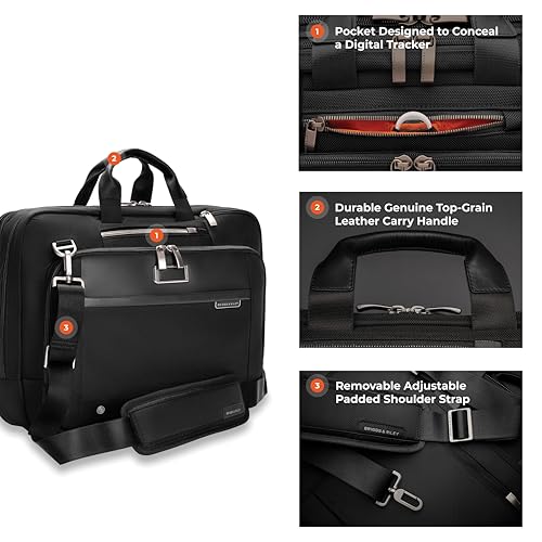 Briggs & Riley @work Large Expandable Briefcase Bag, Black - color: Black, size: Large Expandable Brief