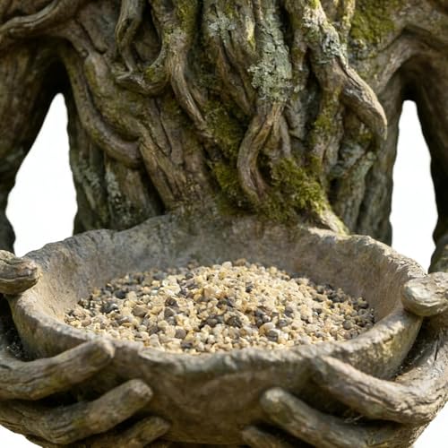 Tree Bird Feeder | Decorative Bird Feeding Garden Sculpture | Sparrow Feeding Station | for Outdoor Garden Backyard Patio Yard Porch
