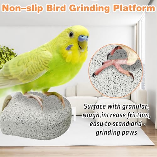 PINVNBY 8 PCS Bird Perch Bird Beak Grinding Stone Calcium Mineral Parrot Perch Foot Claws Trimmer Chew Toy Cage Accessories for Small Medium Budgie Cockatiel Conure Lovebird Finch - color: Grey, size: M, 8 pcs