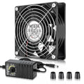 120mm x 38mm AC Powered Computer Cooling Fan with 110V-240V Variable Speed Controller for Reptile Terrarium, Greenhouse, Electronics Cabinet, DVR & PlayStation Ventilation