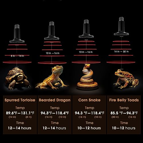 Ceramic Heat Emitter for Reptiles, 2 Pack 100W Heat Lamp Bulb | E26 Ceramic Reptile Heat Bulb Black No Light Emitting Heat Lamp for Amphibian Pet Heat Bulb for Bearded Dragon Turtle Lizard