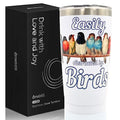 Onebttl Bird Watching Tumbler for Lovers & Watchers, 20oz Stainless Steel Insulated With Lid & Straw, Gift Card & Box Included, Birthday Gift - 360 White - color: White-Easily distracted by birds