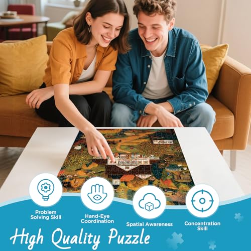 500 Pieces Puzzle for Adults, Harvest Farm and Mountain Jigsaw Puzzle - style: Warmth Mountain