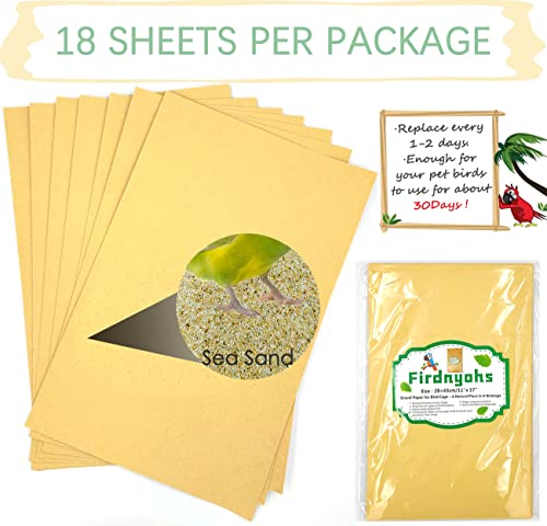 Firdnyohs 20PCS Gravel Paper for Bird Cage,11x17 Inch Bird cage Liner Gravel Paper Special for Bird Cage in sea Sand-Great for Hard-Billed Birds Safe& Clean & Easy for Improved Digestion… - size: 11" x 17"
