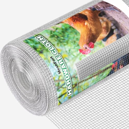 Hardware Cloth 1/2 Inch 48 x 100 ft 19 Hot - Dipped Galvanized After Welding. Ideal for Chicken, Rabbit, Snake Cages and Fencing - color: Silver, size: 1/2 inch 48" x 100 ft 19Ga