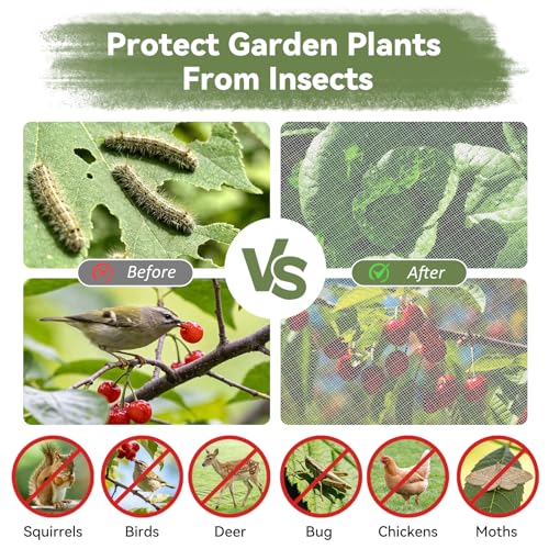 8 * 26 FT Garden Mesh Netting Protect Fruit Vegetable from Birds Bugs | Ultra Fine Plant Netting Covers, Pest Barrier Row Cover Net for Raised Beds Tree, Protect Greenhouse Flowers from Birds Bugs - size: 8 * 26 FT