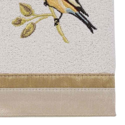 Avanti Linens - Fingertip Towel, Soft & Absorbent, Nature Isnpired Bathroom Decor (Gilded Birds Collection) - color: Gilded Birds, size: Fingertip Towel