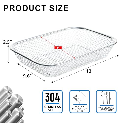 Utensil Drying Rack, 2 Pack Utensils Holder Dishwasher Silverware Basket | Compact Dish Rack, Kitchen Counter Drainer, Chopsticks, Spoons, Forks, Knifes Drainer Organizer - size: 2pcs Large