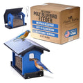 Poly Bluebird Feeder Durable Hanging Weather-Resistant Mealworm and Wild Bird Feeder Outdoor Feeder for Blue Birds Easy Fill-Clean Design Handcrafted in the USA (Blue-Black) - color: Blue-Black