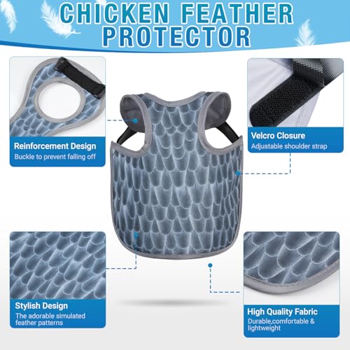 Chicken Saddle for Hens - Chicken Aprons for Hens With Adjustable Straps, Chicken Aprons & Vest Jacket for Hens - style: Grey Feather