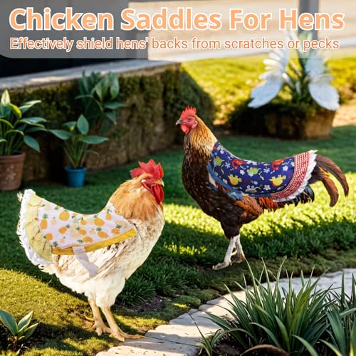 9Pcs Chicken Saddles For Hens, Waterproof Chicken Aprons with Elastic Straps, Chicken Feather Protective Jackets, Poultry Protectors, Wing Back Protectors, Hen Feather Fixing Supplies