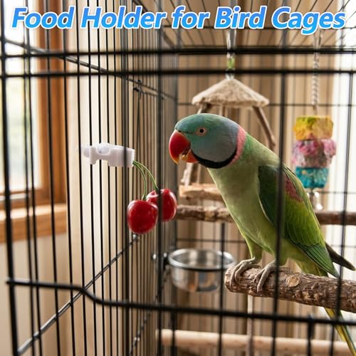 6Pcs Bird Cage Food Holder, Millet Holder for Birds Cages, Parrot Fruit Vegetable Clips Bird Cage Feeder Clip for Budgie Parakeet Cockatoo Macaw Cockatiel Conure