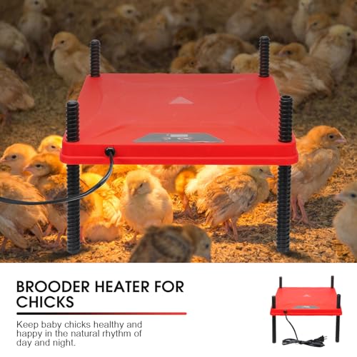 Chick Brooder Box for Chicks Baby Chick Starter Kit Brooding Playpen Portable Chicken Fence Pen with Chick Heating Plate Perch Feeder Waterer for Poultry Duck and Quail
