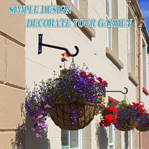 6inch Metal Plant Hangers, Heavy Duty, Black, 2 Pack | Rust-proof | Max 35lb Load | Shepherd Hooks | Hanging Bird Feeder, Lantern, Flower Basket, Outdoor Indoor, Screws & Anchors - color: Black, size: 6in Steel Heavy Duty