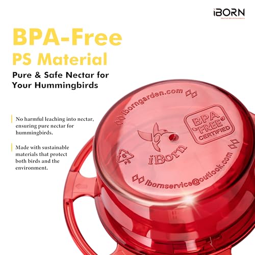iBorn Circular Hanging Hummingbird feeders for Outdoors 3PCS 3OZ Mini Hummingbird Feeder Humming Bird Feeder, Silicone Feeding Ports, Bee-Proof, New