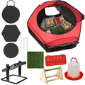 Brooder Box for Chick Starter Kit - 2026 Upgrade Dual Door Chicken Brooder Pen/Playpen/Tent with 10*10 in Brooder Heating Plate,Nesting Pad,Chicks Feeder＆Waterer,Chick Perch Up to 15 Chicks,Duck,Quail - color: red