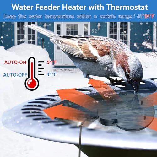 500W De-icer Submersible Bird Bath Heater - Ideal for Livestock, Poultry, Horses, Cows, Birds, Chicken Waterers - Winter Use - Aluminum Cast for Efficiency