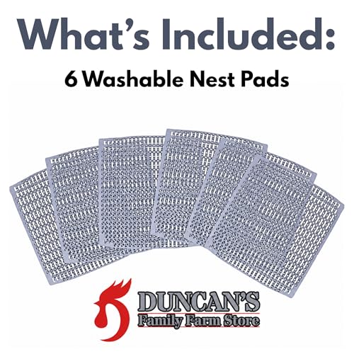 Duncan's Chicken Nesting Pads (6 Pack) – Washable Reusable Nesting Pads for Chicken Coop, Nest Box Pads & Nesting Box Liners for Chickens, Ducks & Hens, Cut-to-Fit Dura-Pad Poultry Mats | Reusable