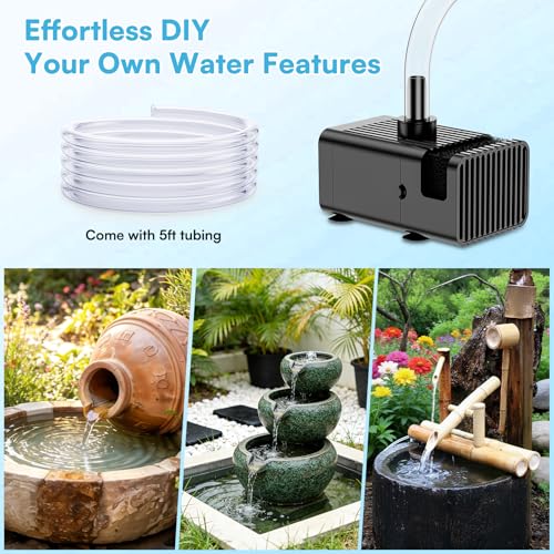6.5W Solar Fountain Pump for Bird Bath, Solar Water Fountain with Dry-run Protection Water Pump, 8 Nozzles Modes, 5Ft Tubing for Pond, Bird Bath, Backyard DIY Water Feature Used - size: 6.5W