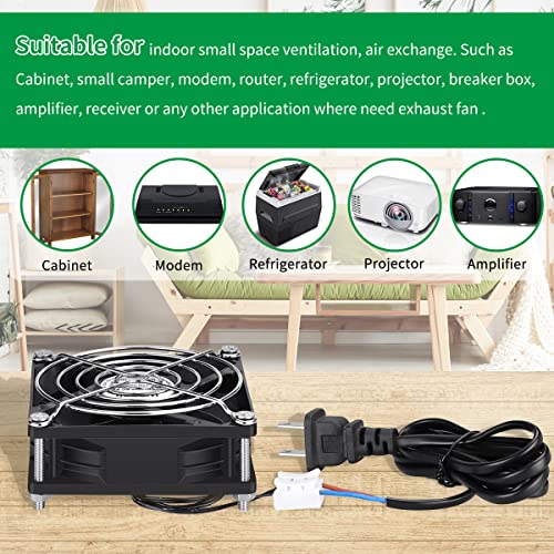 80mm Muffin EC Cooling Fan 80x25 Dual Ball Axial Exhaust Fan | AC 110-240V Power, small cooling fan for reptile terrarium, incubator, PC cabinet, electronics ventilation & DIY project - style: 80mm x 25mm