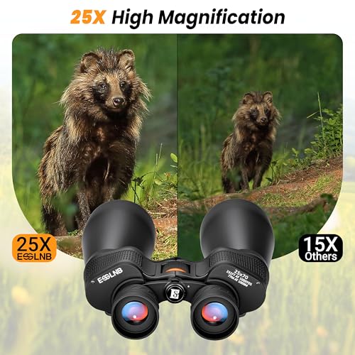 ESSLNB 25x70 Astronomy Binoculars Giant for Adults, Outdoor Waterproof Binoculars for Travel Stargazing Bird Watching Hunting with Built-in Tripod Adapter and Carrying Bag - size: Medium