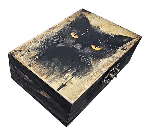 RK Collections Gothic Celestial Black Magic Wooden Boxes (Black Cat) - style: Black Cat
