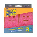 Scrub Daddy Dish Wand Scrubbing Brush Replacement Heads, Soap Dispensing Brushes, Texture Changing Washing Up Sponges, Detachable Dish Daddy Head Sponge Refills, Pink 2 Pack