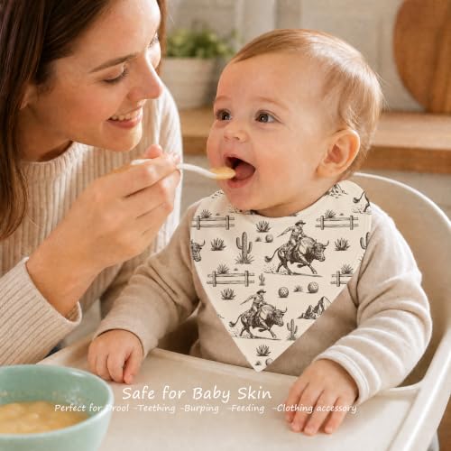 Baby Organic Cotton Teething Cloth Newborn Baby Burp Cloth Bandana Drool Cloth for Drooling Cotton Baby Gifts - color: Cowboy