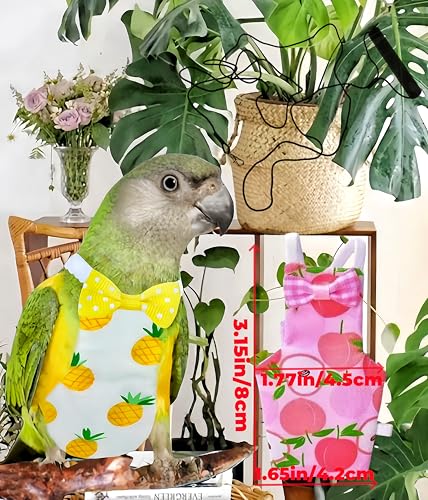 5 Pcs Bird Diapers Bird Harness Flight Suits Diapers Reusable Parrot Nappy with Waterproof Inner Layer Washable Cute Urine Wet Suit for Cockatiel Budgie Conure Macaw Parakeet Lovebird,S - size: S