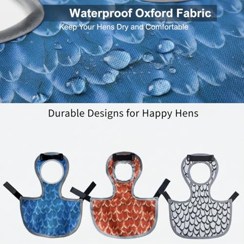 Waterproof Chicken Saddles for Hens with Laundry Bag, Juvaeny Adjustable Hen Apron Back Protector, 3 Pack Poultry Feather Protection Saddle Vest for Chickens & Ducks, Chicken Clothes & Accessories