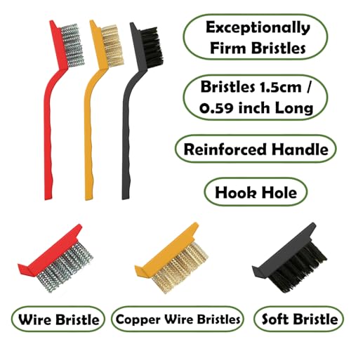 Betanull Grout Brush, Crevice Cleaning Brush Set, Stiff Bristle Scrub Brush | Ideal for bathroom cleaning supplies, tile, shower corners and small spaces. Nylon brushes for cleaning grout effectively