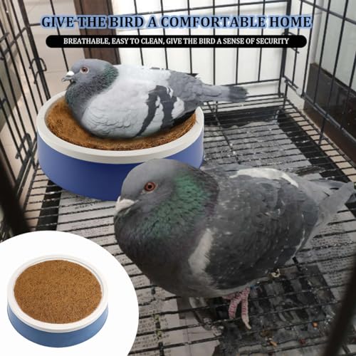 5 Pcs Pigeon Nest Bird Nest Bowls Nest for Pigeons Breeding Hatching (White Side+ Pad), Random - style: White Side+ Pad